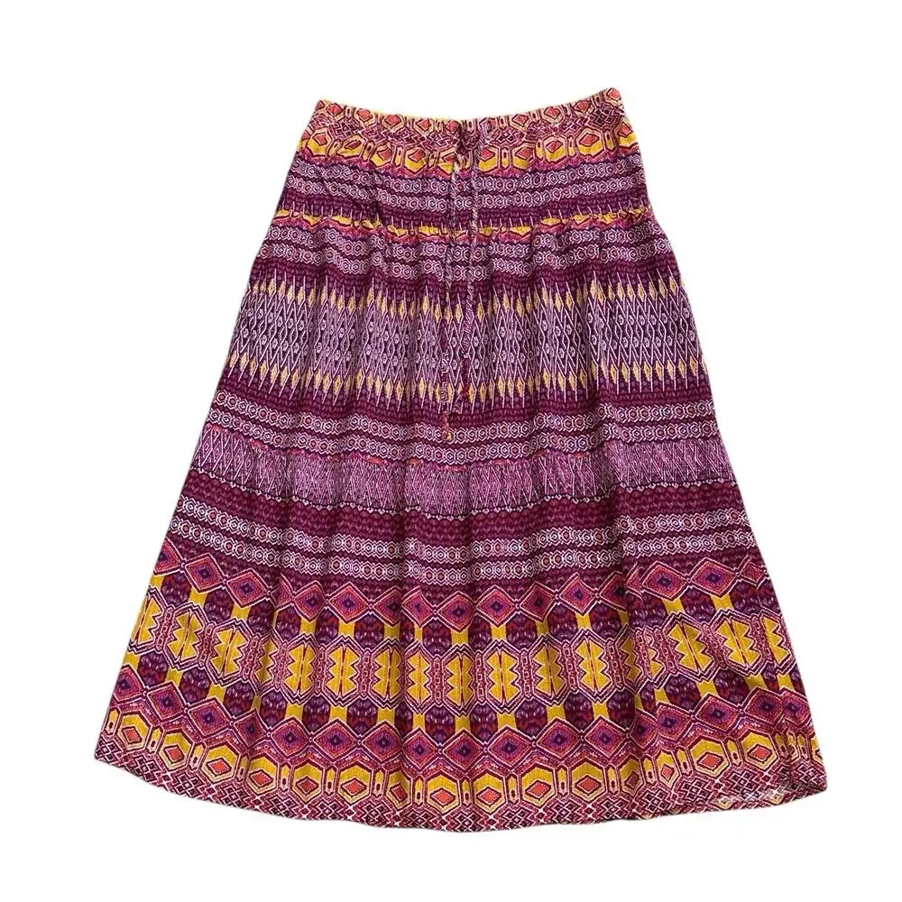Mossimo Supply Co Maxi Skirt Womens Large Geometric Boho Elastic Waist Pull On